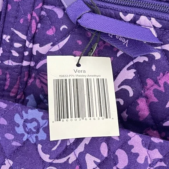 Vera Bradley Paisley Amethyst Vera Tote Bag - Picture 6 of 9